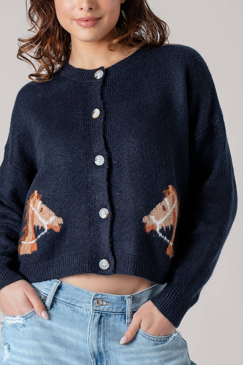 Western Horse Cardigan