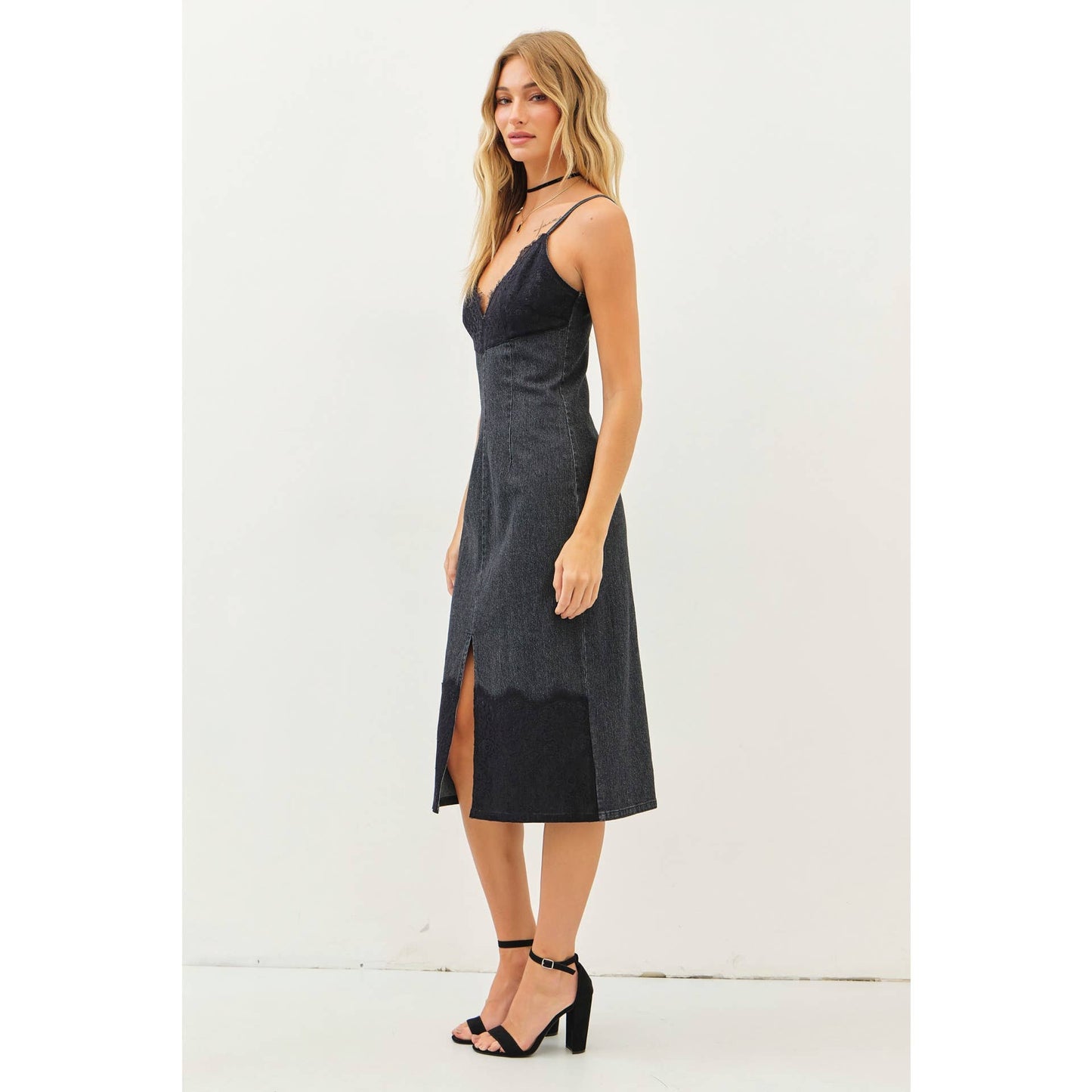 Denim and Lace Dress