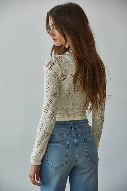 Talulla Jacquard Mock Neck Top* (Two Colors)