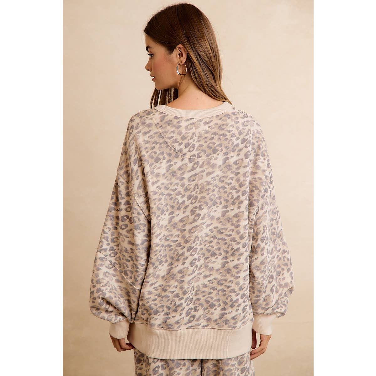 Charlie Relaxed Leopad Print Pullover
