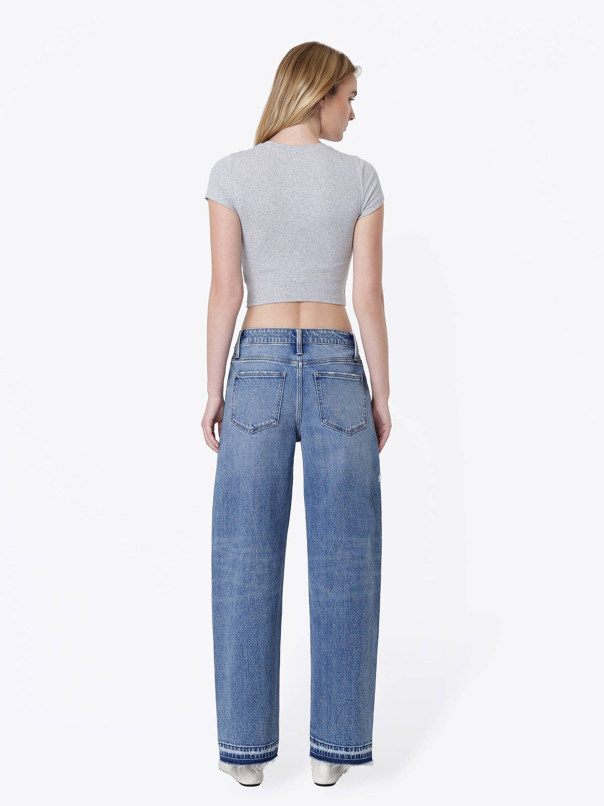 Kate Juniper Distressed Barrel Jean