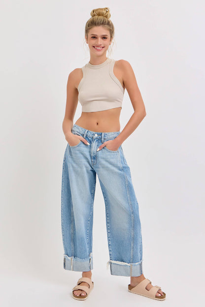 Baylee Barrel Leg with Cuff (Lt Wash)