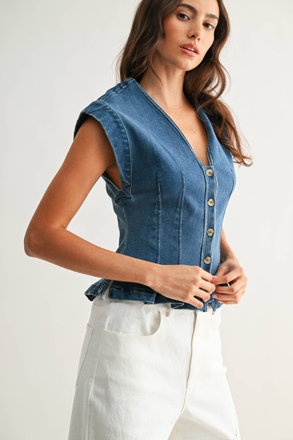 Peplum Denim Top