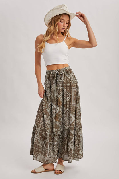 BOHO PRINT MAXI SKIRT