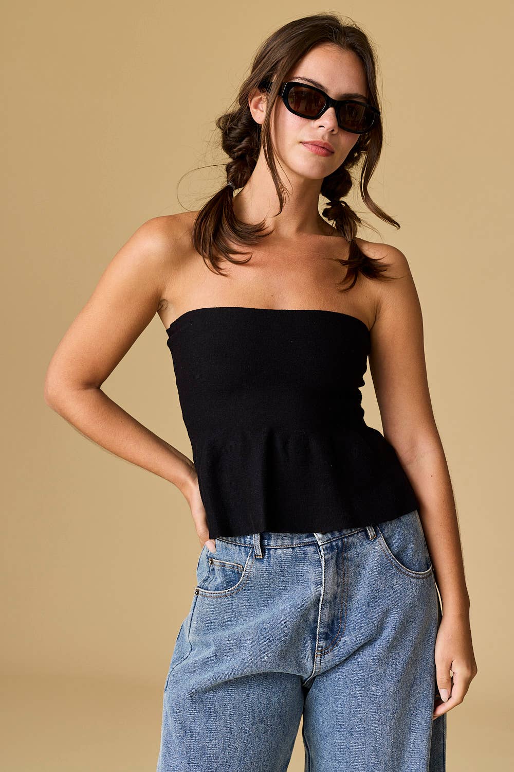 Ellie Strapless Peplum Top (Three Colors)