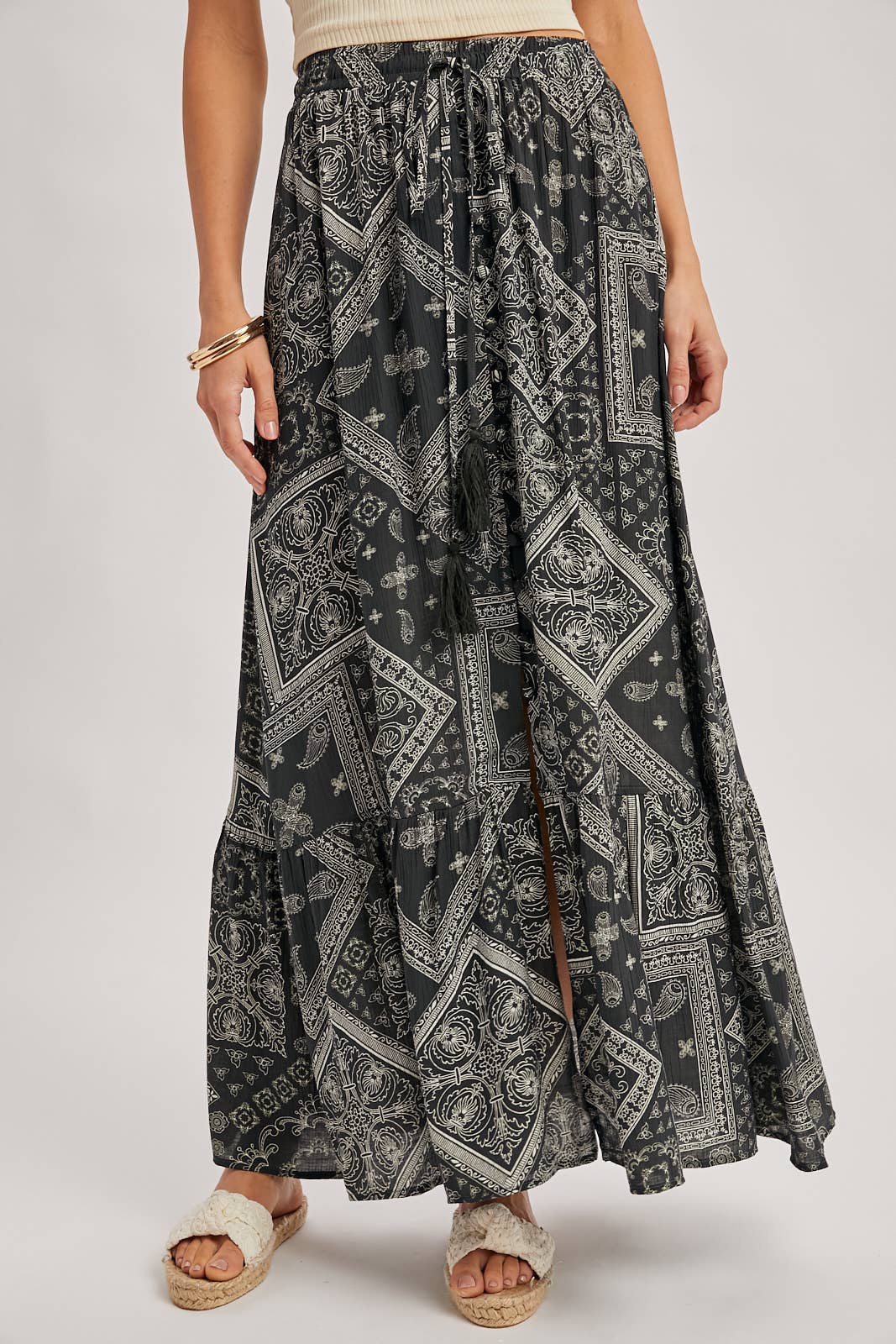 BOHO PRINT MAXI SKIRT