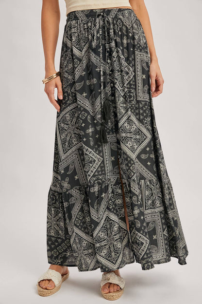 BOHO PRINT MAXI SKIRT