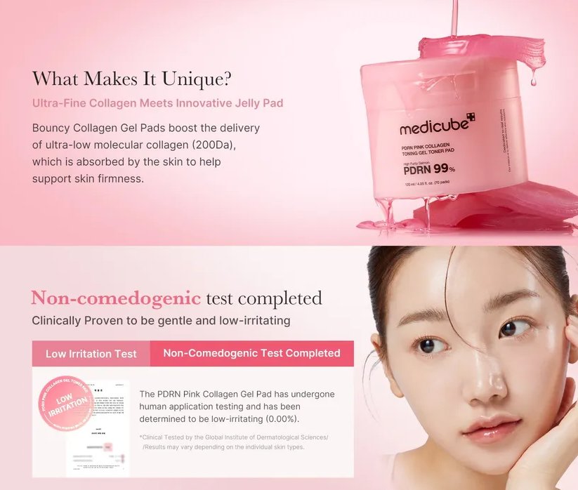 MEDICUBE PDRN Pink Collagen Toning Gel Toner Pad (70ea)