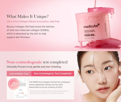 MEDICUBE PDRN Pink Collagen Toning Gel Toner Pad (70ea)
