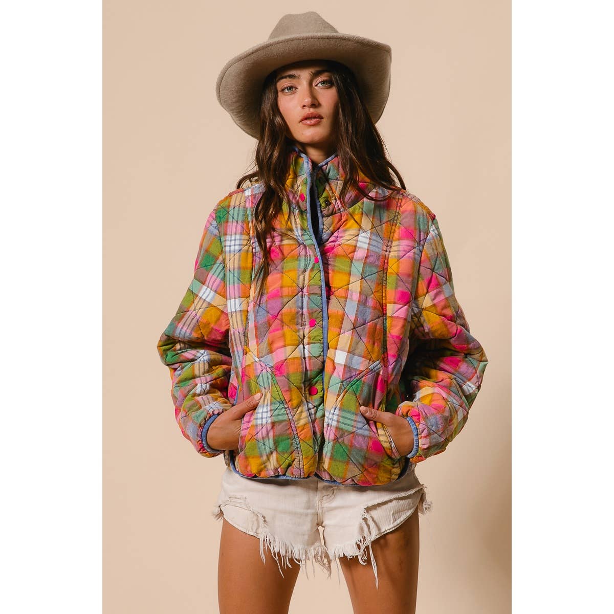 Beverly Bleached Vintage Quilted Jacket