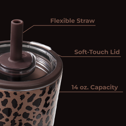 Brown Leopard HydroJug 14oz Everyday Tumbler