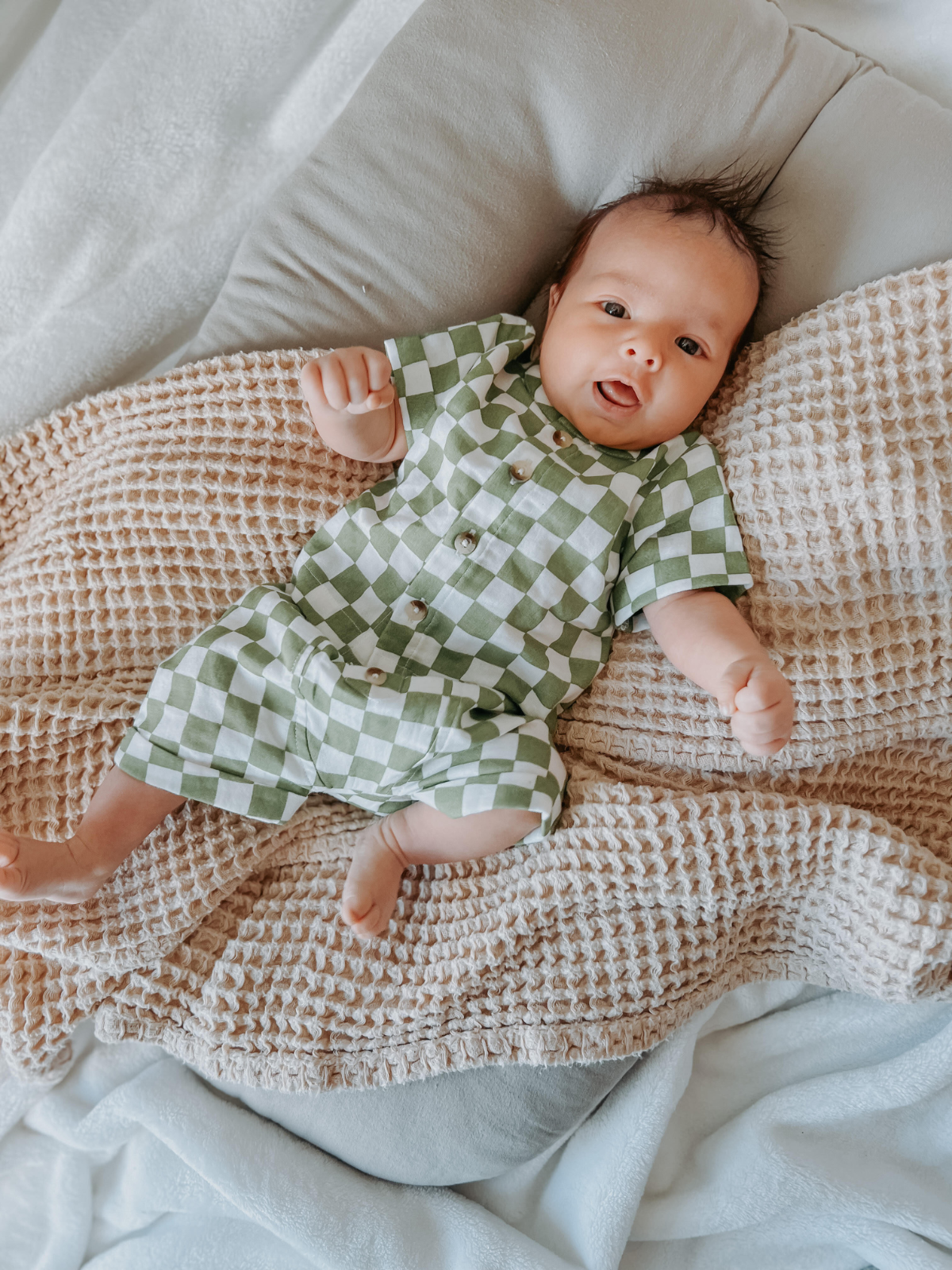 Lime Checkerboard / Organic Finley Set (Baby - Kids)