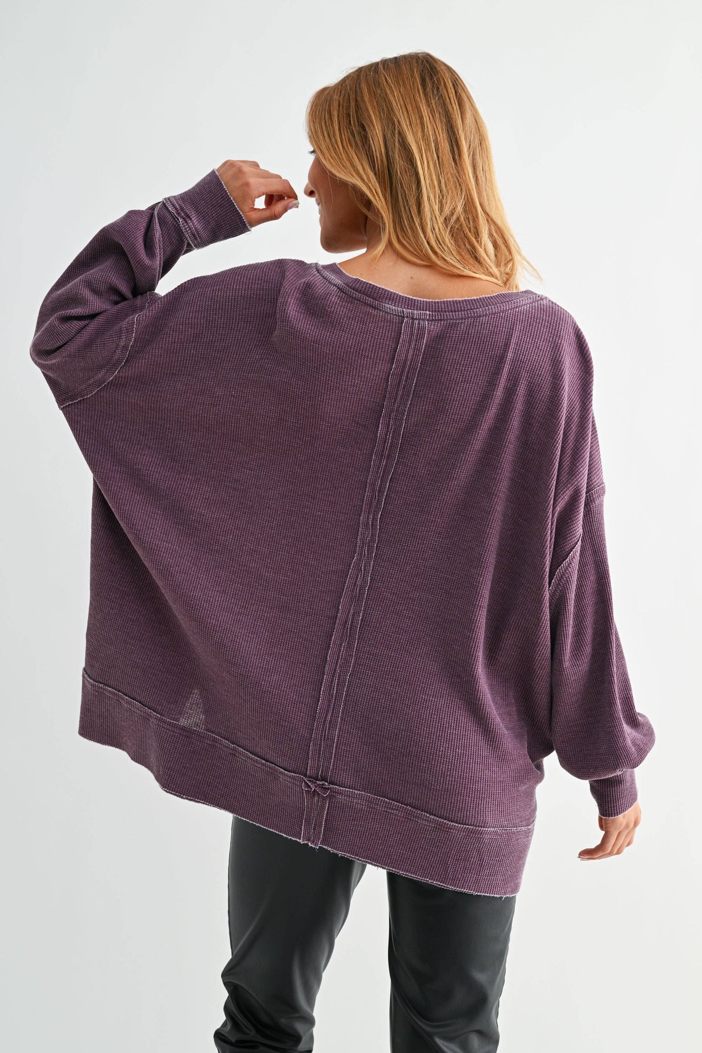 Logan Waffle Knit Long Sleeve Top