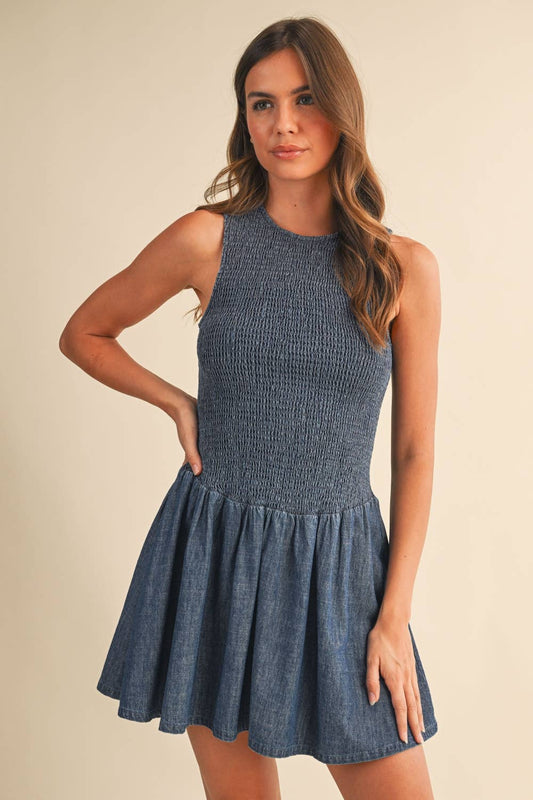 Payton Denim Smocked Mini Dress