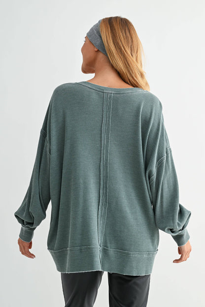 Logan Waffle Knit Long Sleeve Top