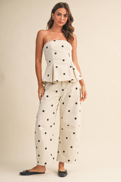POLKADOT BARREL PANTS SET*