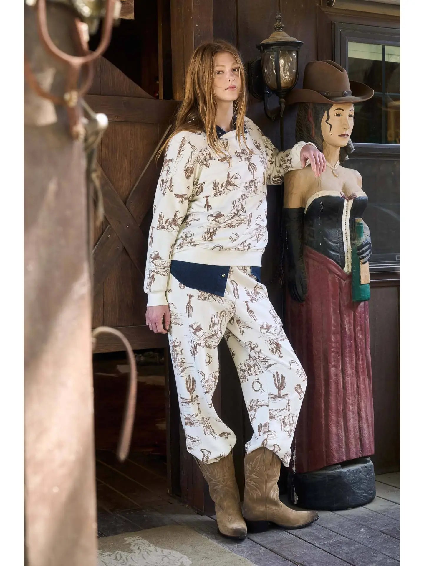 Chantal Western Stamp Sweatpants