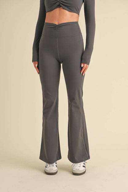 Ruched Waist Flare Leggings