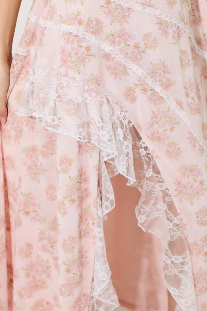 Charley Floral Maxi Skirt With Slit.