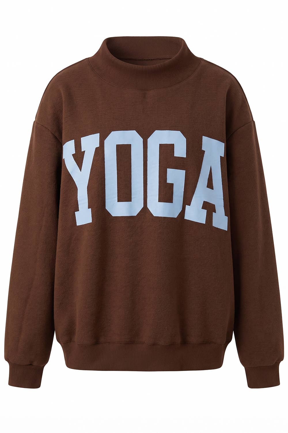 'PILATES & YOGA' Print Reversible mockneck sweatshirt