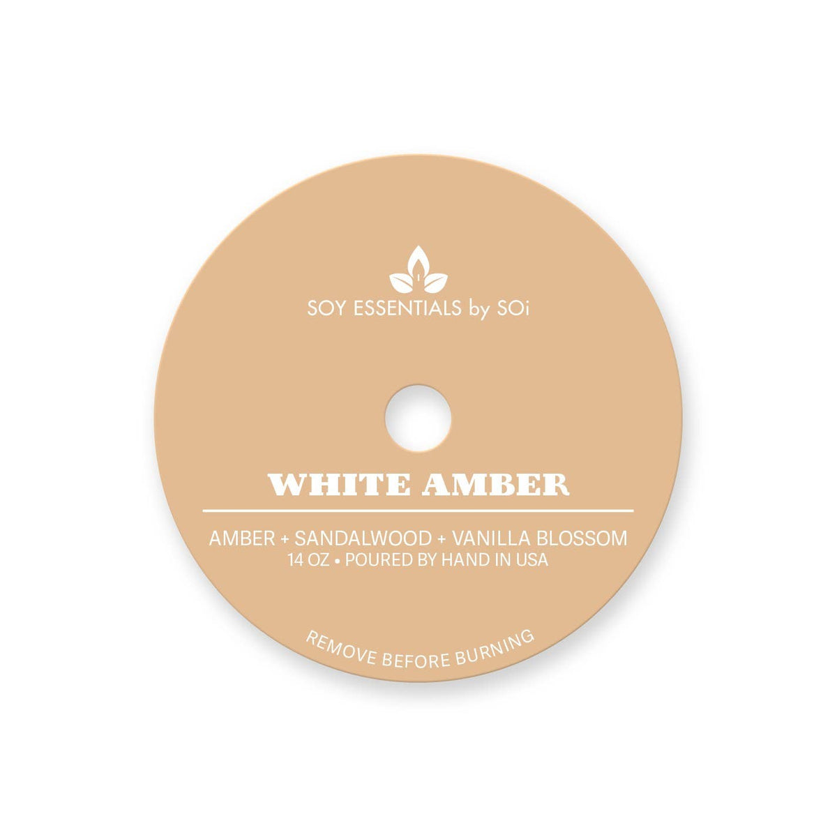 White Amber 14oz Ceramic Candle