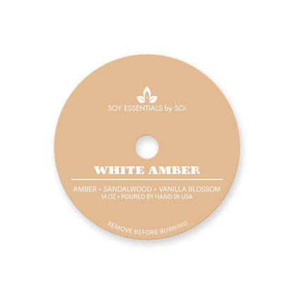 White Amber 14oz Ceramic Candle