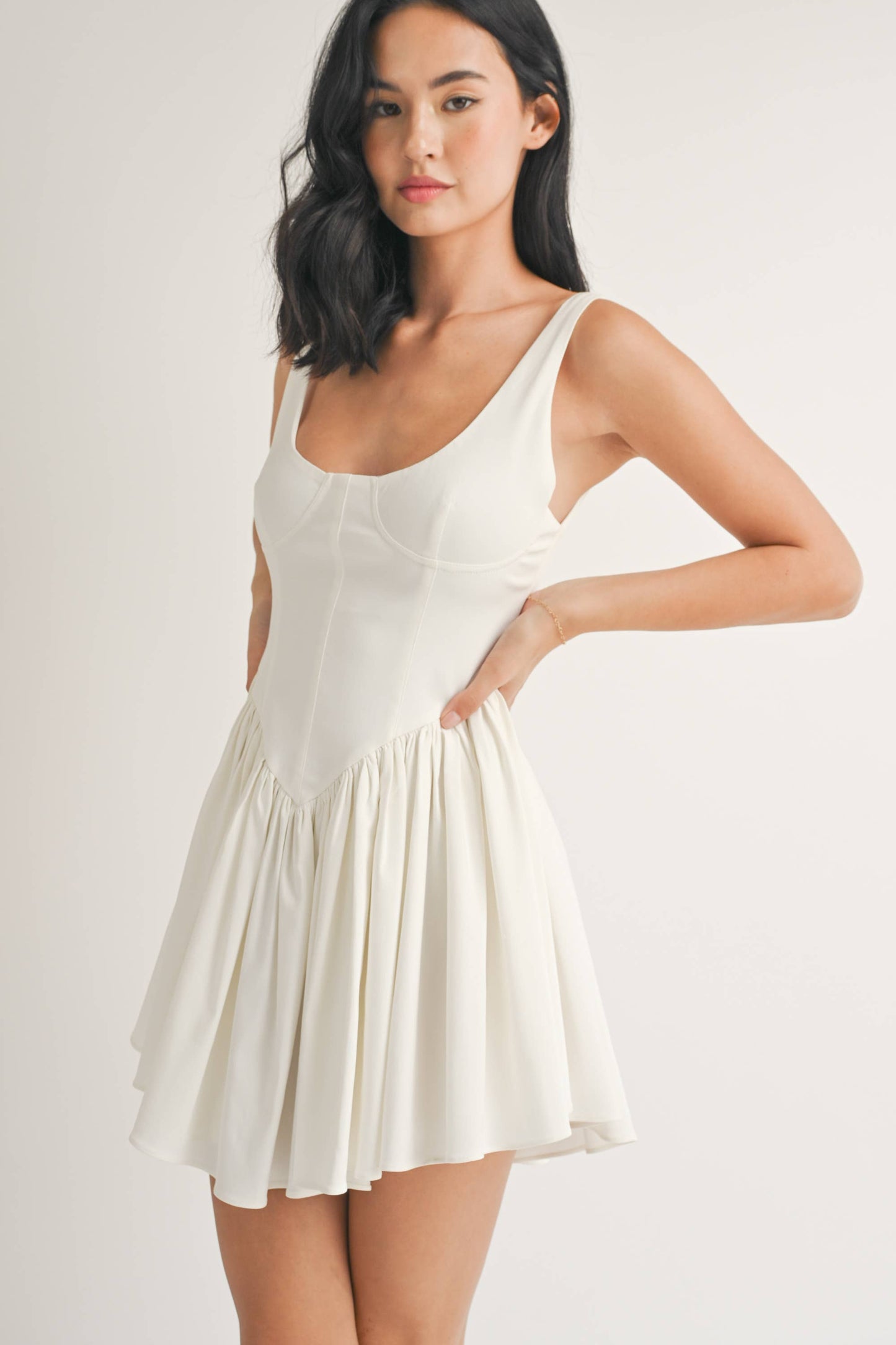 Phoebe Pleated Mini Dress