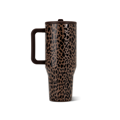 HydroJug - Brown Leopard 40 oz Traveler Tumbler