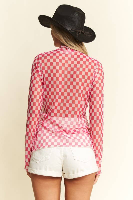 Checkered Obsessed Mesh Long Sleeve (Two Colors)
