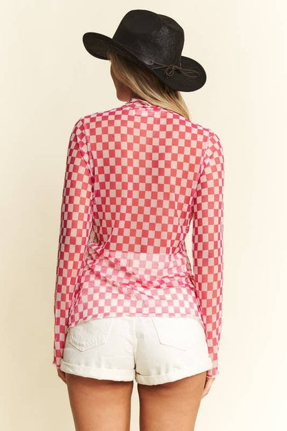 Checkered Obsessed Mesh Long Sleeve (Two Colors)
