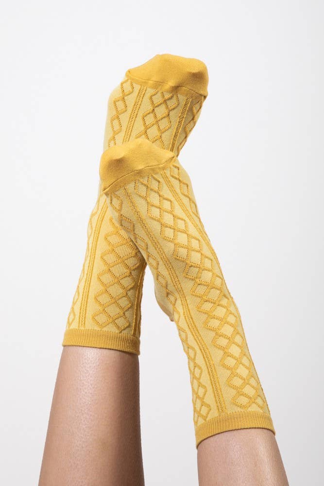 Solid Argyle Crew Socks