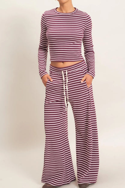 Karlie Stripe Long Sleeve Set (Three Colors)