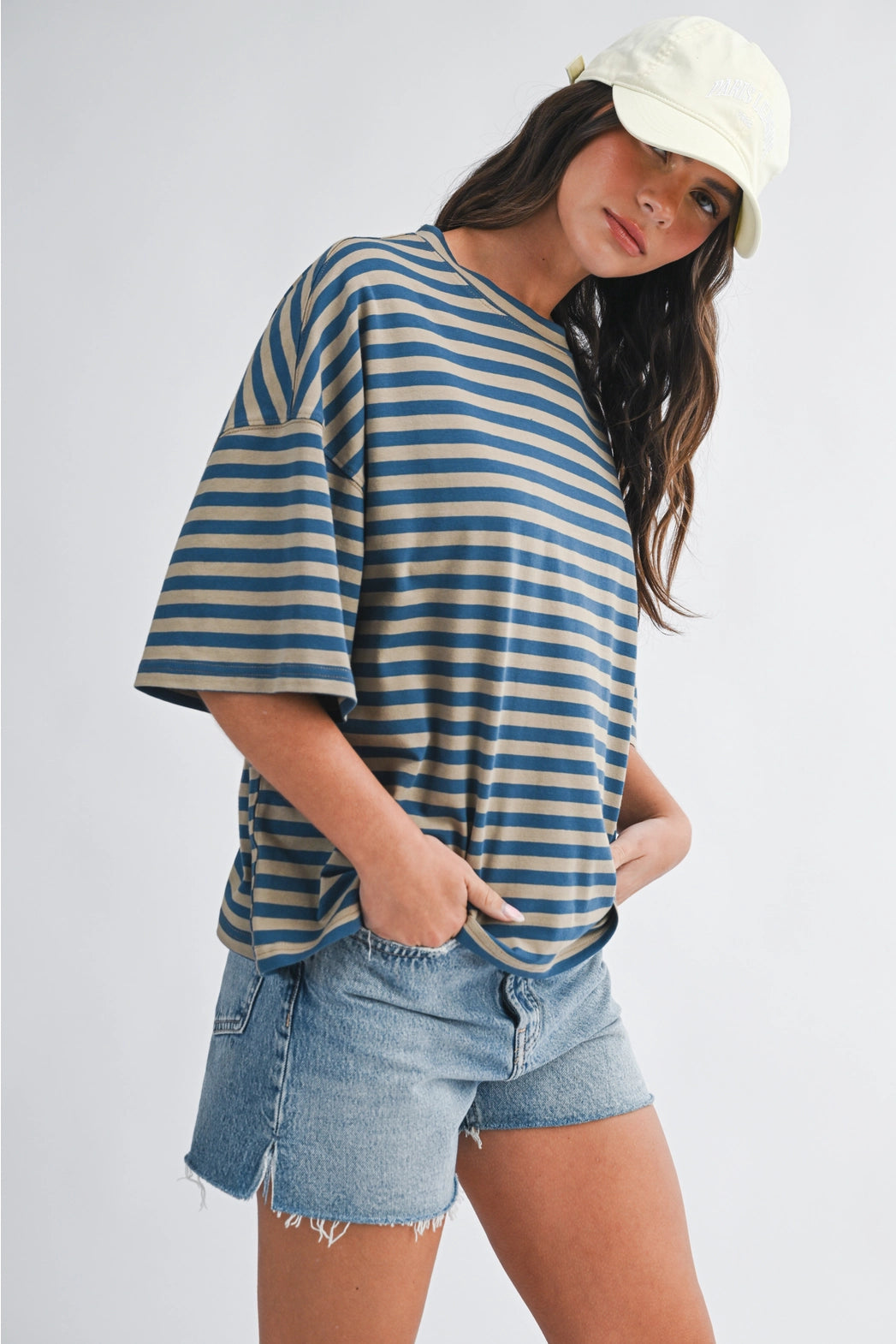 Misty Striped Oversized Tee (Two Colors)*