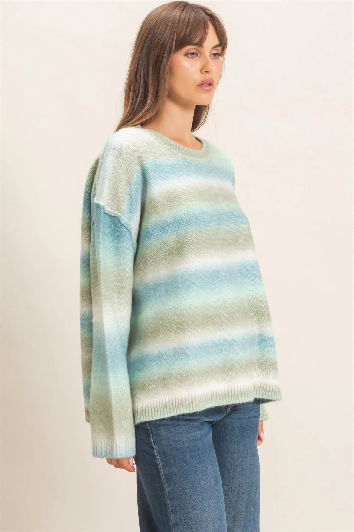 Maddi Gradient Crew Neck Sweater (Two Colors)