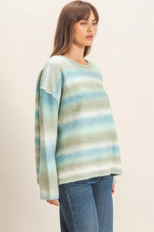 Maddi Gradient Crew Neck Sweater (Two Colors)