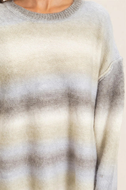 Maddi Gradient Crew Neck Sweater (Two Colors)