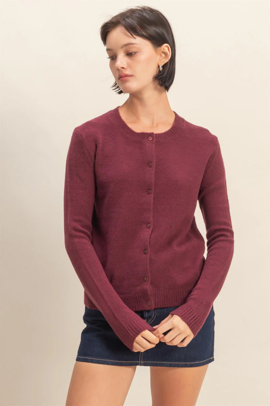 Casi Crew Neck Cardigan (4 Colors)