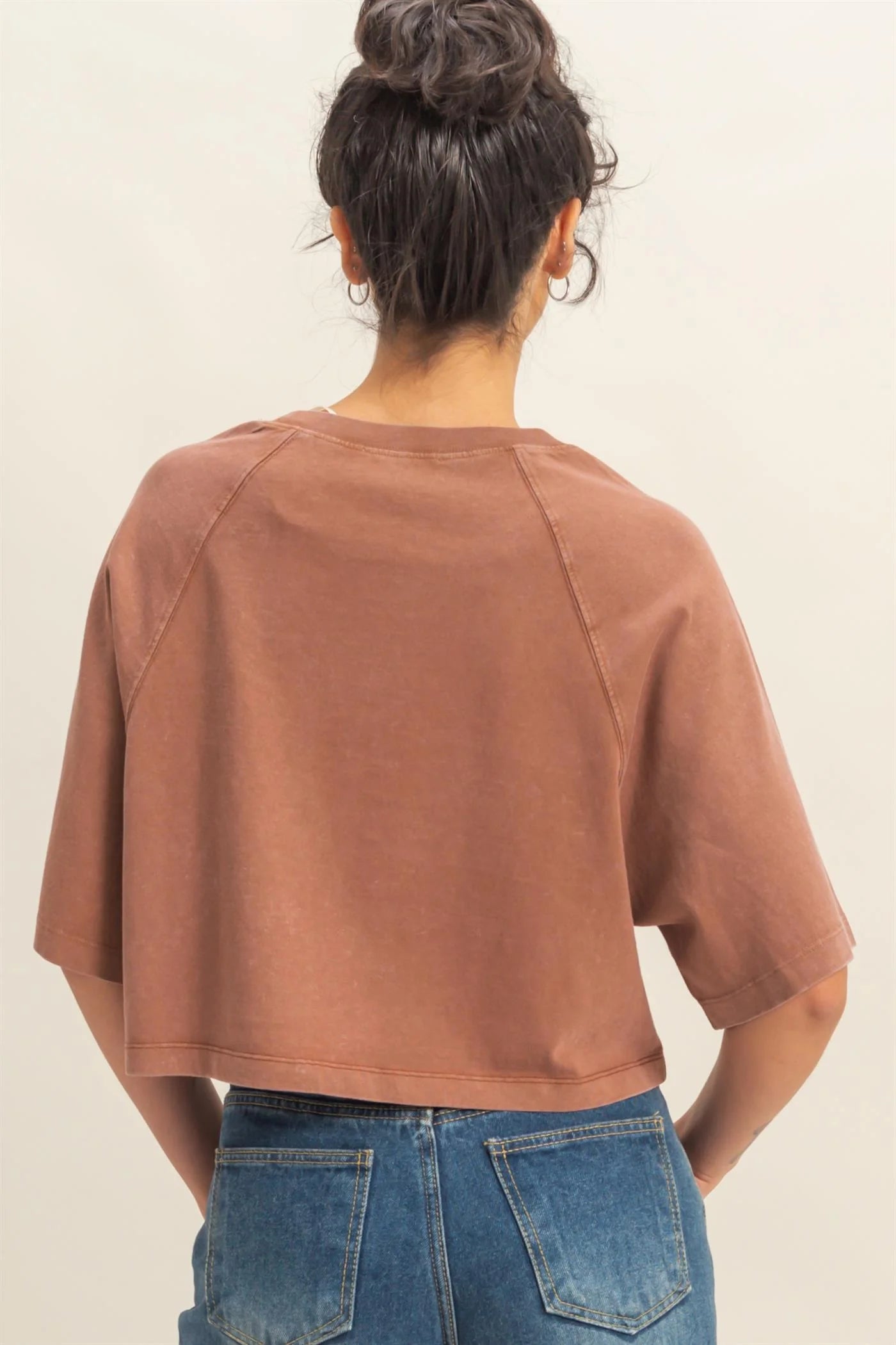 Sami Cropped Mineral Washed Tee (2 Colors)