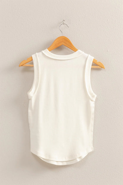 Rippley Round Neck Ribbed Tank Top (Three Colors)