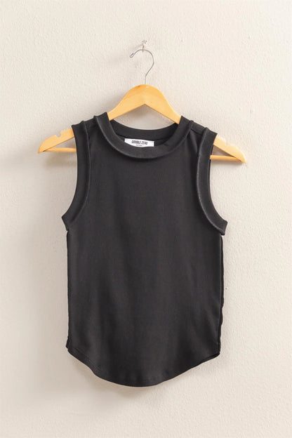 Rippley Round Neck Ribbed Tank Top (Three Colors)