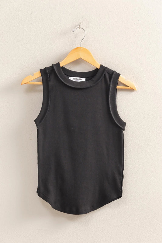 Rippley Round Neck Ribbed Tank Top (Three Colors)