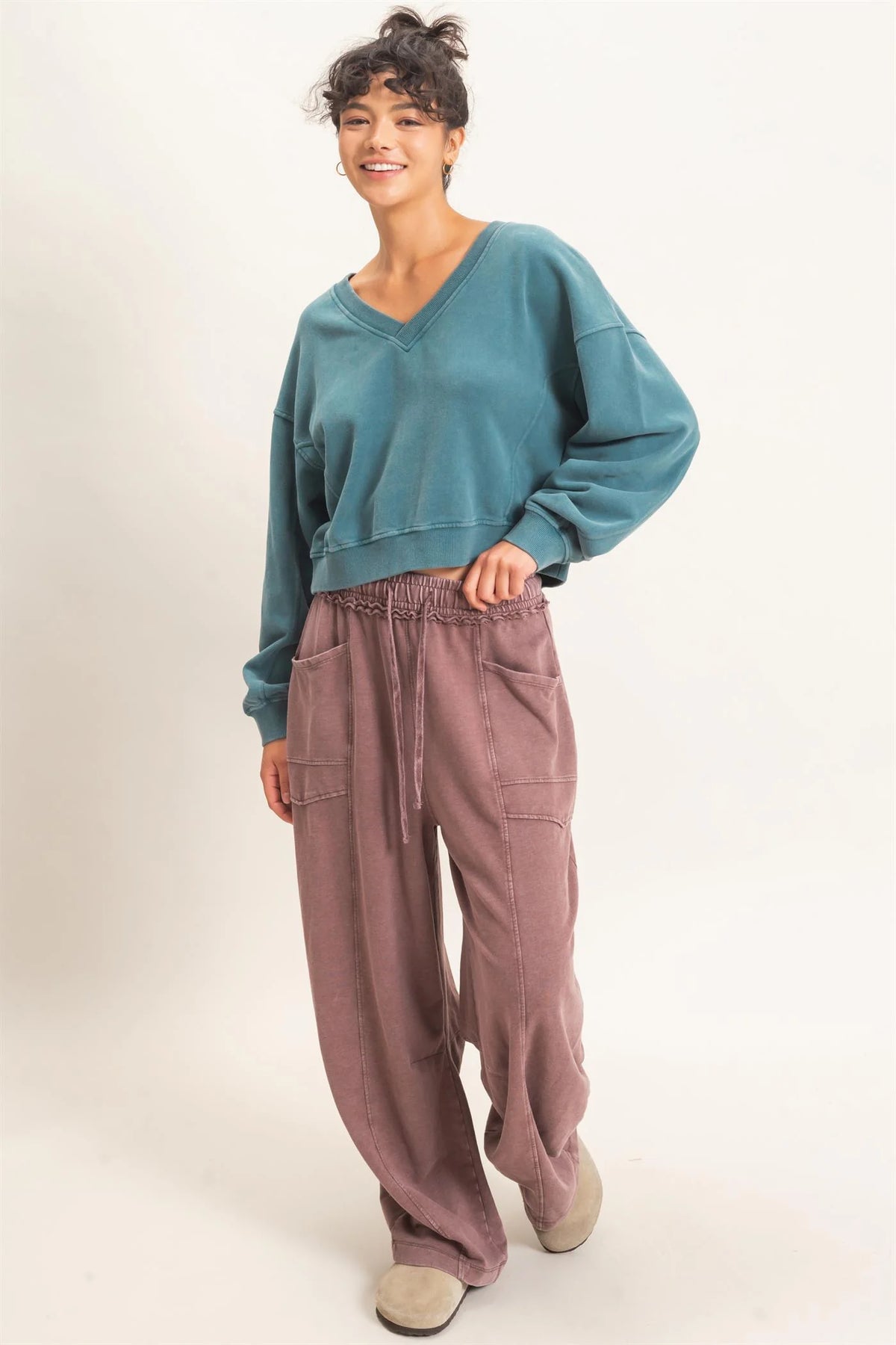 Betsie Best Mineral Washed Barrel Sweatpants (Six Colors)