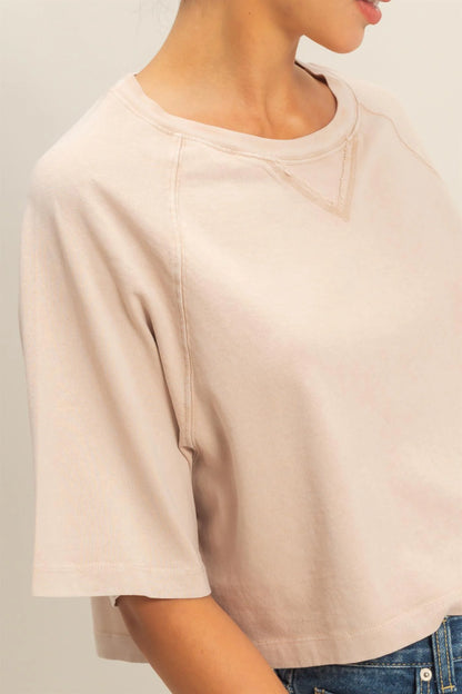 Sami Cropped Mineral Washed Tee (2 Colors)
