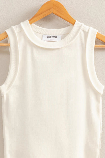 Rippley Round Neck Ribbed Tank Top (Three Colors)