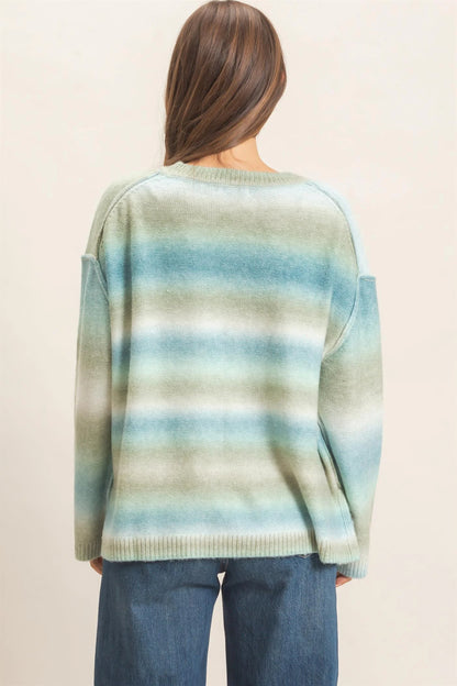 Maddi Gradient Crew Neck Sweater (Two Colors)