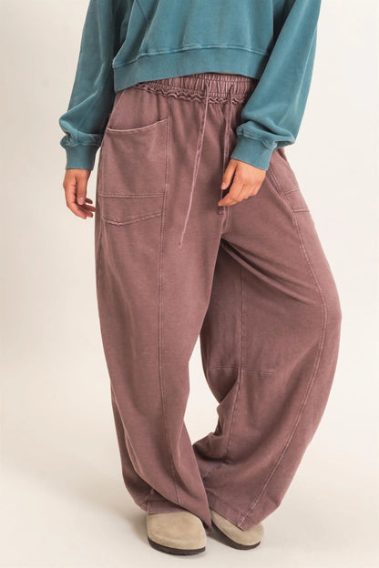 Betsie Best Mineral Washed Barrel Sweatpants (Six Colors)