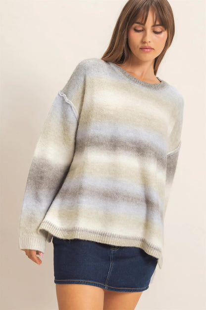 Maddi Gradient Crew Neck Sweater (Two Colors)