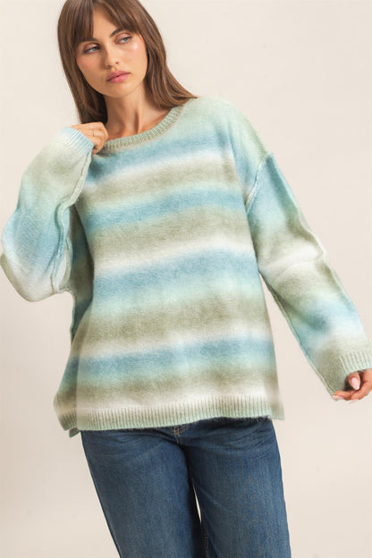 Maddi Gradient Crew Neck Sweater (Two Colors)