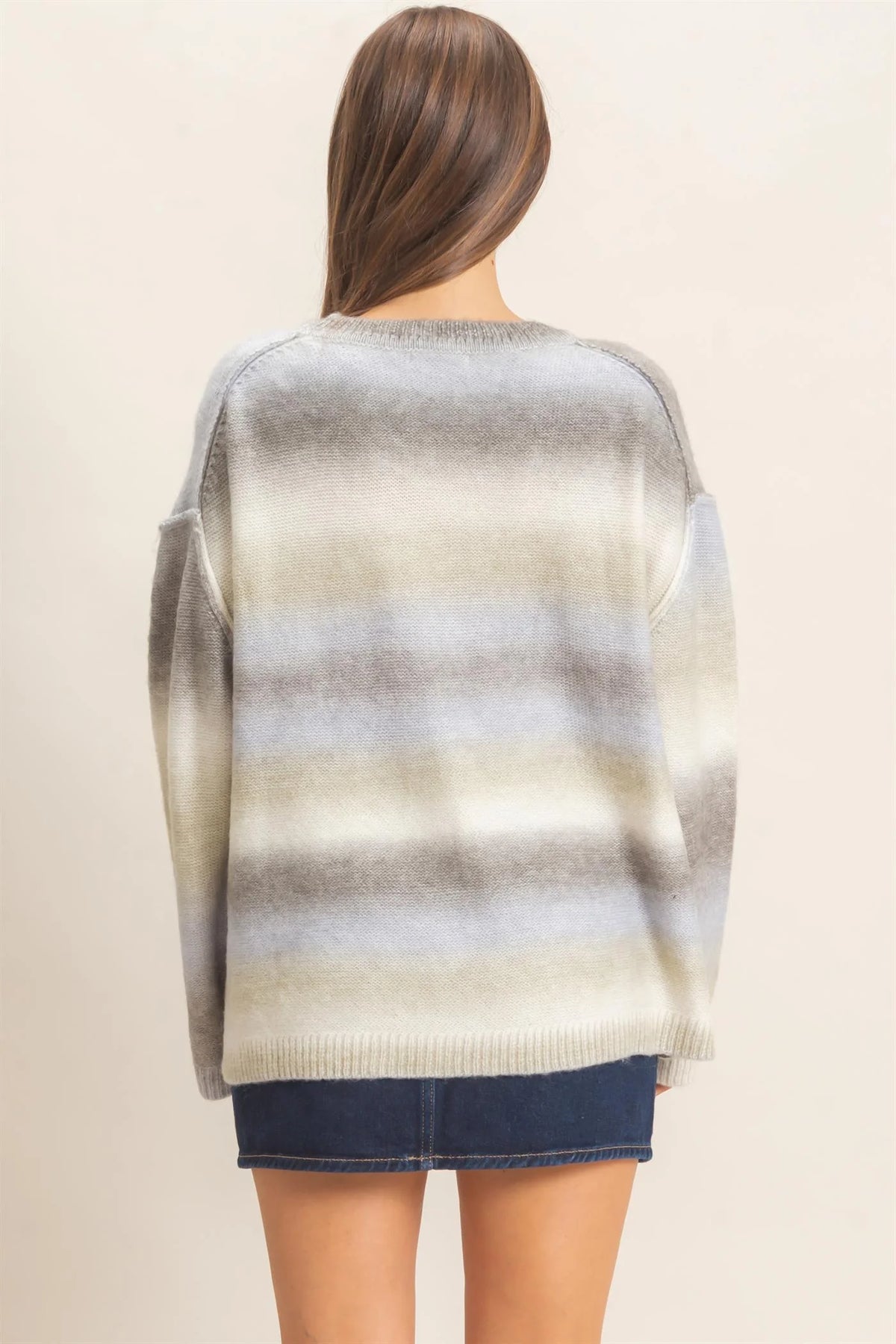 Maddi Gradient Crew Neck Sweater (Two Colors)