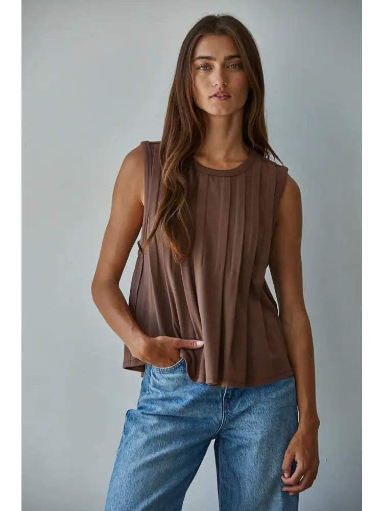 Stacey Pleaded Tank Top*